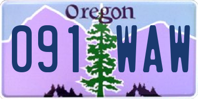 OR license plate 091WAW
