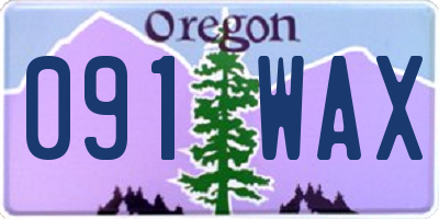 OR license plate 091WAX