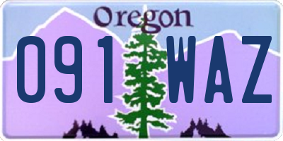 OR license plate 091WAZ