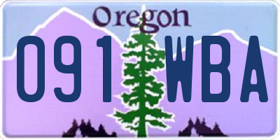 OR license plate 091WBA