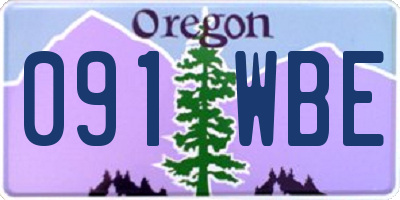 OR license plate 091WBE