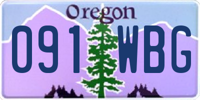 OR license plate 091WBG