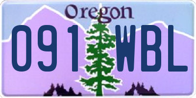 OR license plate 091WBL