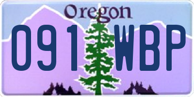 OR license plate 091WBP