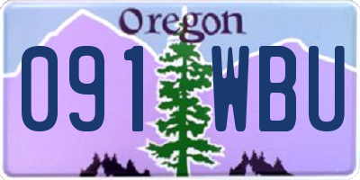 OR license plate 091WBU