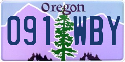 OR license plate 091WBY