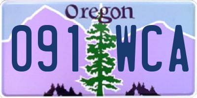 OR license plate 091WCA