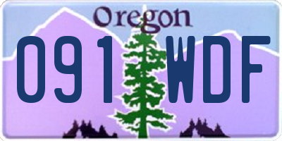 OR license plate 091WDF