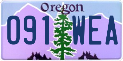 OR license plate 091WEA