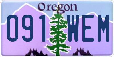 OR license plate 091WEM
