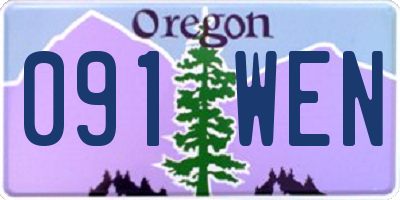 OR license plate 091WEN