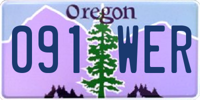 OR license plate 091WER