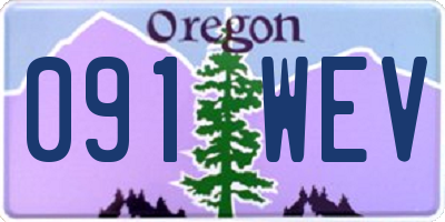 OR license plate 091WEV