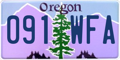 OR license plate 091WFA
