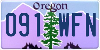 OR license plate 091WFN