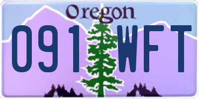 OR license plate 091WFT