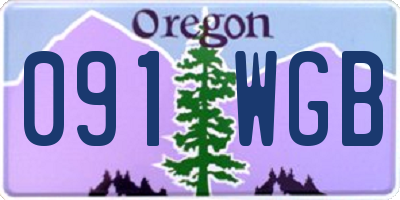 OR license plate 091WGB