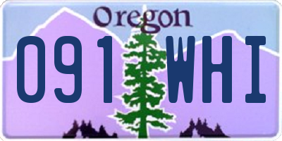 OR license plate 091WHI