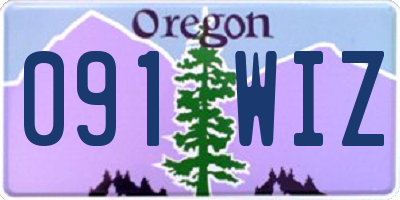OR license plate 091WIZ