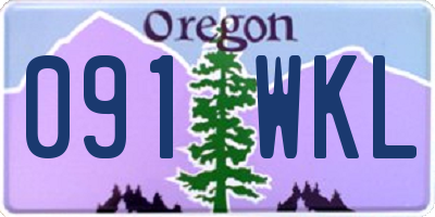 OR license plate 091WKL