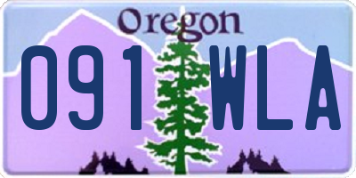 OR license plate 091WLA