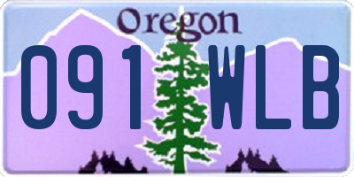 OR license plate 091WLB