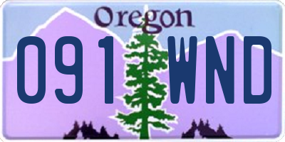 OR license plate 091WND