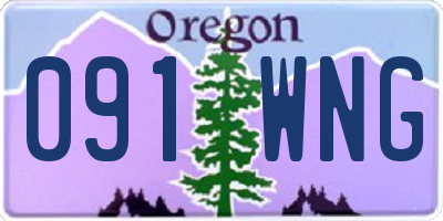 OR license plate 091WNG