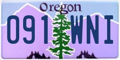 OR license plate 091WNI