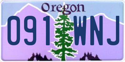 OR license plate 091WNJ