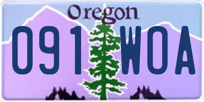 OR license plate 091WOA