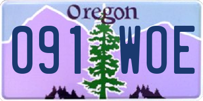 OR license plate 091WOE