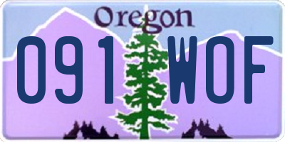 OR license plate 091WOF