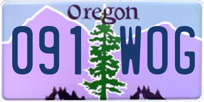 OR license plate 091WOG