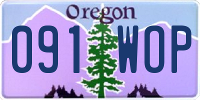 OR license plate 091WOP