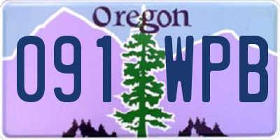 OR license plate 091WPB