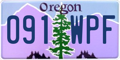 OR license plate 091WPF
