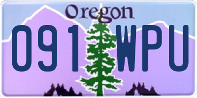 OR license plate 091WPU