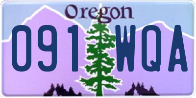 OR license plate 091WQA