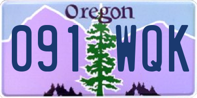 OR license plate 091WQK