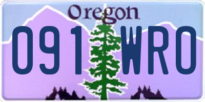 OR license plate 091WRO