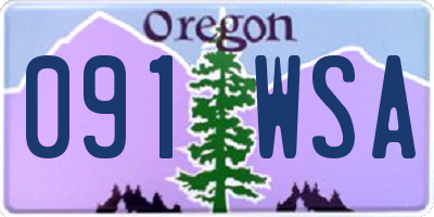 OR license plate 091WSA