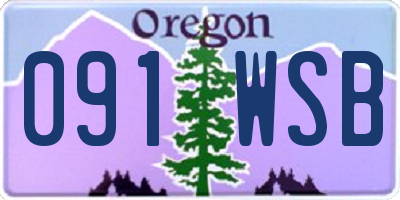 OR license plate 091WSB