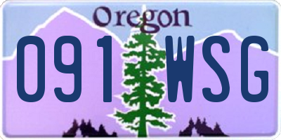 OR license plate 091WSG