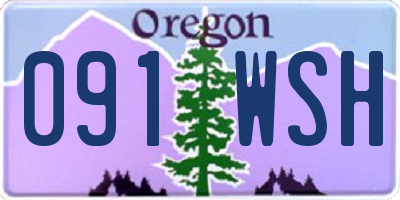 OR license plate 091WSH