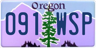 OR license plate 091WSP