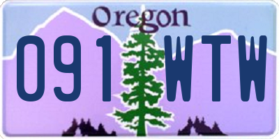 OR license plate 091WTW
