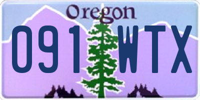 OR license plate 091WTX