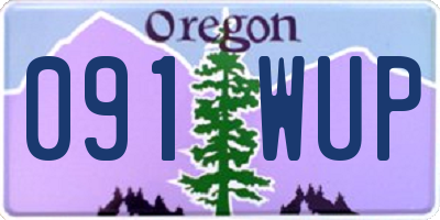OR license plate 091WUP