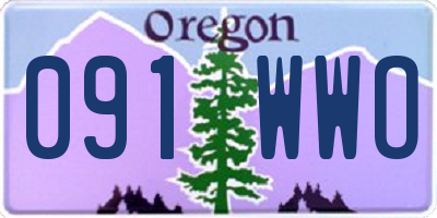 OR license plate 091WWO